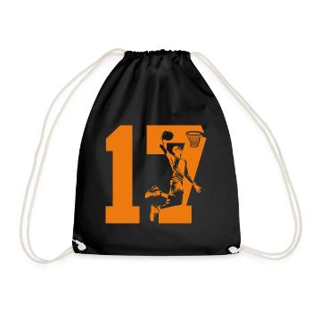 NUMMER 17 BASKETBALL 17. GEBURTSTAG - Turnbeutel - Schwarz - Vorne
