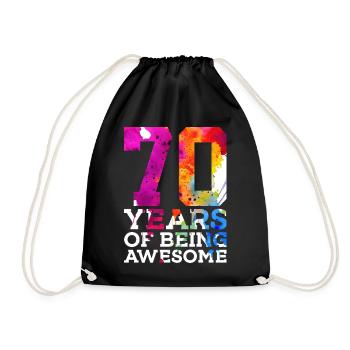 70 YEARS OF BEING AWESOME 70. GEBURTSTAG - Turnbeutel - Schwarz - Vorne