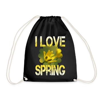 I love spring Frühling - Turnbeutel - Schwarz - Vorne