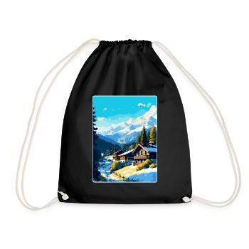 Megève France Affiche de voyage vintage WPA Souvenir - Sac de sport léger - noir - Devant