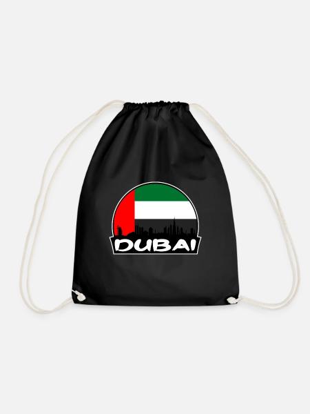 Dubai Vereinigte Arabische Emirate Flagge Skyline Silhouette Reisen - Turnbeutel - Schwarz