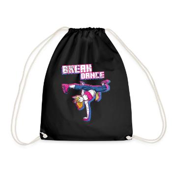 Breakdancing Unicorn Breakdance Breakdancerin - Turnbeutel - Schwarz - Vorne