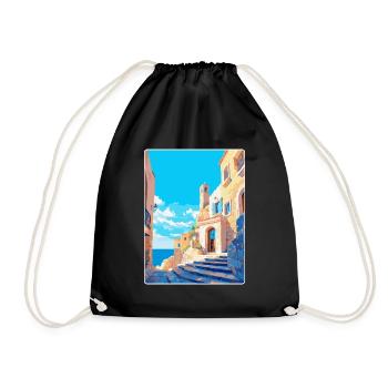 Rhodes Grèce Vintage Voyage Poster WPA Souvenir - Sac de sport léger - noir - Devant