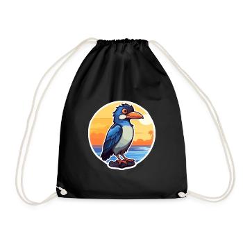 Jay Lustige Karikatur Kawaii Beach Illustration - Turnbeutel - Schwarz - Vorne