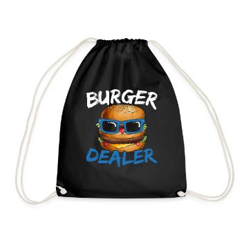 Burger Händler Hamburger Esser Essensliebhaber Foo - Turnbeutel - Schwarz - Vorne
