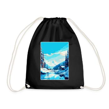 Val D Isère France Affiche de voyage vintage souvenir - Sac de sport léger - noir - Devant
