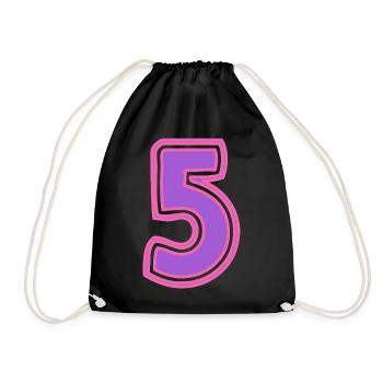5. 5 YEARS. 5th ANNIVERSARY. 5 YEAR ANNIVERSARY - Drawstring Bag - black - Front