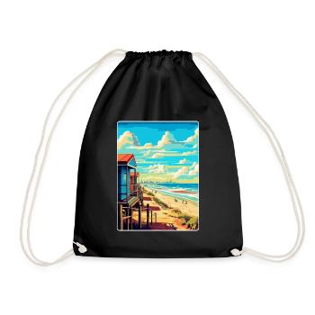 Zandvoort Pays-Bas Affiche de voyage vintage WPA - Sac de sport léger - noir - Devant