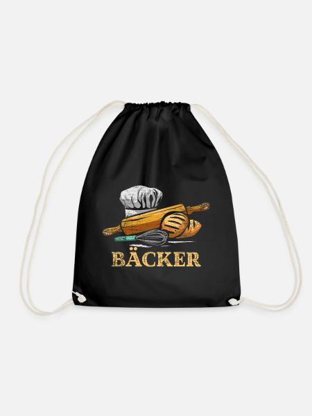 Goldbraune Ofenkruste Bäckerin - Turnbeutel - Schwarz