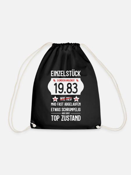 43. GEBURTSTAG 1983 EINZELSTÜCK PREISSCHILD - Turnbeutel - Schwarz