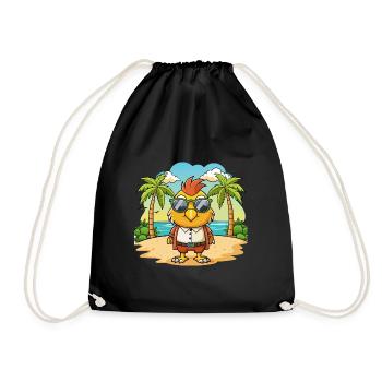 Hawk Lustige Cartoon Sommer Strand Sonnenbrille - Turnbeutel - Schwarz - Vorne
