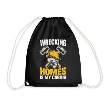 Wrecking Homes ist mein Cardio Construction DIY - Turnbeutel - Schwarz - Vorne
