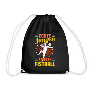 Faustballspieler Faustballer Faustball - Turnbeutel - Schwarz - Vorne