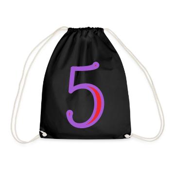 5. 5 YEARS. 5th ANNIVERSARY. 5 YEAR ANNIVERSARY - Drawstring Bag - black - Front