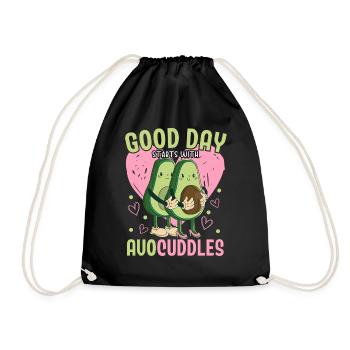 Ein guter Tag beginnt mit Avocuddles Avocado Guac - Turnbeutel - Schwarz - Vorne