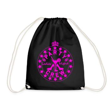 Ladies Night Party Crew Logo - Drawstring Bag - black - Front