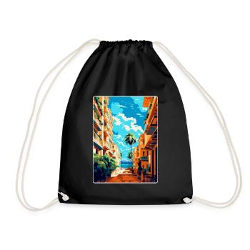Malaga Espagne Affiche de voyage vintage WPA Souvenir - Sac de sport léger - noir - Devant