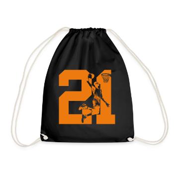 NUMMER 21 BASKETBALL 21. GEBURTSTAG - Turnbeutel - Schwarz - Vorne