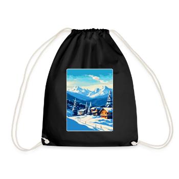 Kitzbühel Autriche Affiche de voyage vintage souvenir - Sac de sport léger - noir - Devant