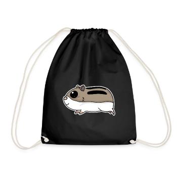 Cute hamster - Drawstring Bag - black - Front