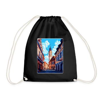 Weimar Germany Vintage Travel Poster Souvenir WPA - Drawstring Bag - black - Front