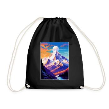 Mont Blanc Mountain Europe Vintage Poster de voyage - Sac de sport léger - noir - Devant