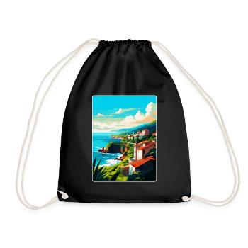 Affiche de voyage vintage de Sao Miguel Portugal Souvenir - Sac de sport léger - noir - Devant