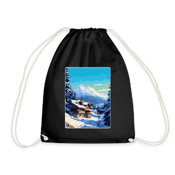 Megève France Affiche de voyage vintage WPA Souvenir - Sac de sport léger - noir - Devant
