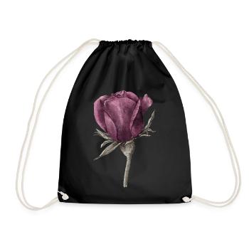 Rose Blume - Turnbeutel - Schwarz - Vorne