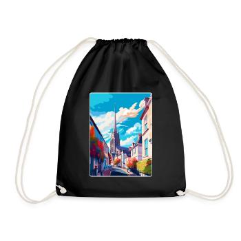 Truro, Angleterre, Royaume-Uni, Affiche de voyage vintage Art mural - Sac de sport léger - noir - Devant