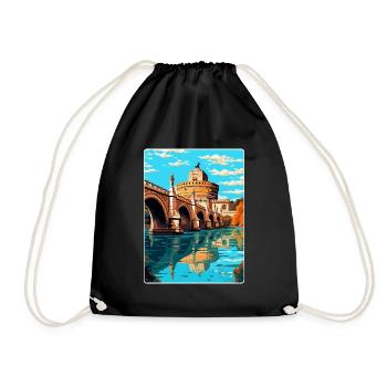 St. Angelo Brücke Italien Vintage Reiseplakat WPA - Turnbeutel - Schwarz - Vorne