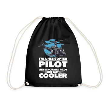 Cool Helicopter Pilot - Turnbeutel - Schwarz - Vorne