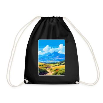 Mount Ida Greece Vintage Travel Poster Souvenir - Drawstring Bag - black - Front