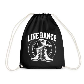 Line Dance mein Hobby - meine Passion - mein Ding - Turnbeutel - Schwarz - Vorne