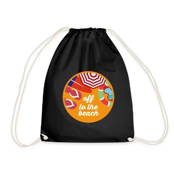 Luftige Flip Flops Strandurlaub - Turnbeutel - Schwarz - Vorne