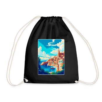 La Valette Malte Affiche de voyage vintage Souvenir WPA - Sac de sport léger - noir - Devant