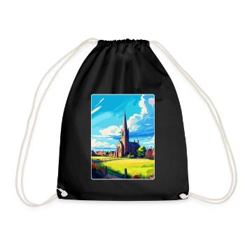 St Andrews Scotland Uk Travel Poster Souvenir WPA - Drawstring Bag - black - Front
