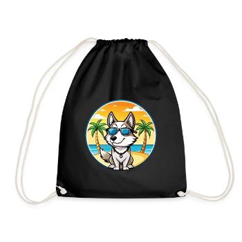 Westsibirische Laika-Hunderasse Cartoon-Sonnenbrille - Turnbeutel - Schwarz - Vorne
