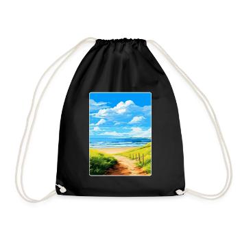 Northumberland Vintage Travel Poster Souvenir WPA - Drawstring Bag - black - Front