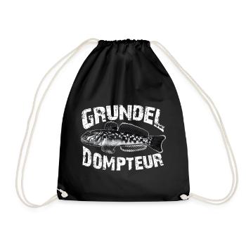 Ich fische Grundeln - Turnbeutel - Schwarz - Vorne