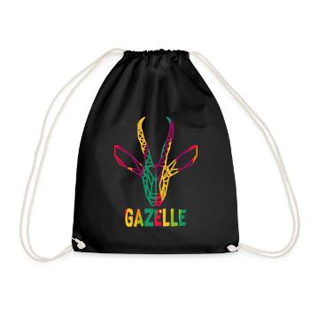 Grazile Gazelle Polygonzeichnung - Turnbeutel - Schwarz - Vorne