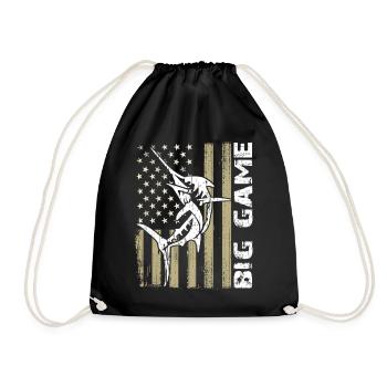 Marlin sauteur avec drapeau américain Pêche en haute mer - Sac de sport léger - noir - Devant