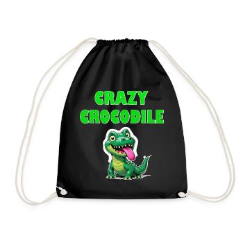 Crazy Crocodile - Turnbeutel - Schwarz - Vorne