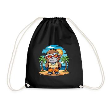 Gorilla Lustige Cartoon Sommer Strand Sonnenbrille - Turnbeutel - Schwarz - Vorne