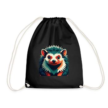 Hérisson Personnage De Dessin Animé Animal De Compagnie Coloré - Sac de sport léger - noir - Devant