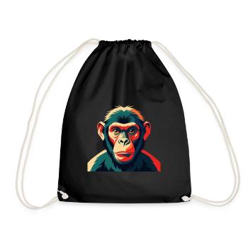 Singe Dessin Animé Personnage Animal De Compagnie Coloré - Sac de sport léger - noir - Devant