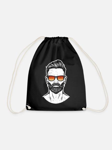 Hipster Mann Vintage Sonnenbrille - Turnbeutel - Schwarz