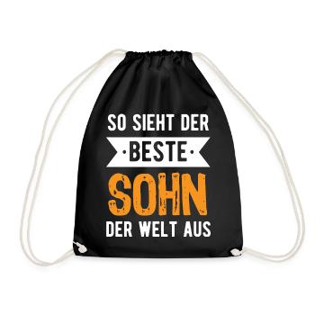 So sieht der beste Sohn der Welt aus - Turnbeutel - Schwarz - Vorne