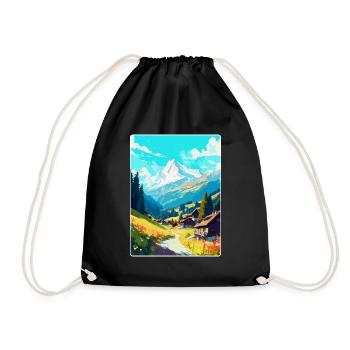 Mayrofen, Autriche, Affiche de voyage vintage, souvenir - Sac de sport léger - noir - Devant