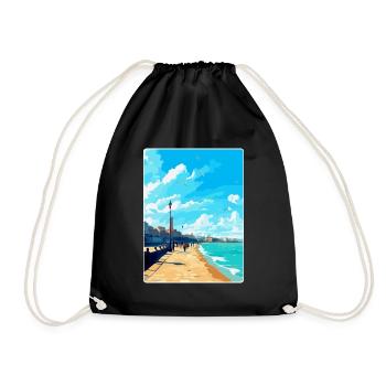 Margate Angleterre Royaume-Uni Affiche de voyage vintage souvenir - Sac de sport léger - noir - Devant
